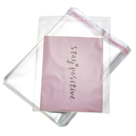 200 Pcs 7" x 9" Thick Clear Resealable Cello Seal Cellophane Bags Self Adhesive Packing Bakery Prints Photos Cards Gift Poly Cellophane Bag