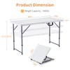 BOOSDEN 4 Foot Folding Table, Portable Rectangle Card Table, Indoor
