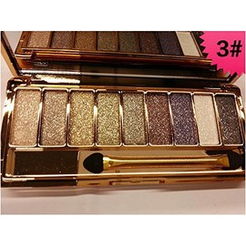 9 Colors Diamond Bright Colorful Makeup Eye Shadow Palette Set Flash Glitter Eyeshadow kit with Brush (Shade 3)