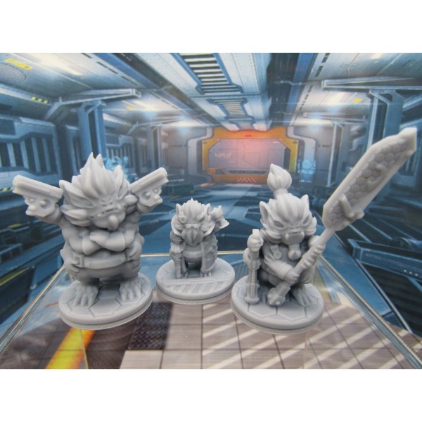 EC3D Furry Alien Fuzzies Trio Mini Miniature Scatter Terrain Scenery