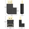 J&D 4-Piece Angled DisplayPort Adapters, 4 Pcs Male to Female