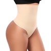 Tummy Control Thong Shapewear for Women High Waisted Body Shaper Panties Shaping Thong Girdle Underwear(02# High Waisted Beige(slimmming),XX-Large)