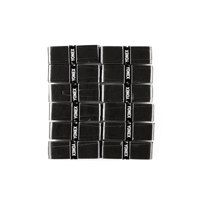 YONEX Super Schwarz Overgrip (Pack of 12) - Black, One