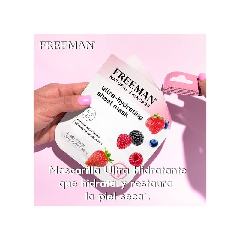 Mascarilla facial Freeman ultra hydrating frutos rojos 28 ml