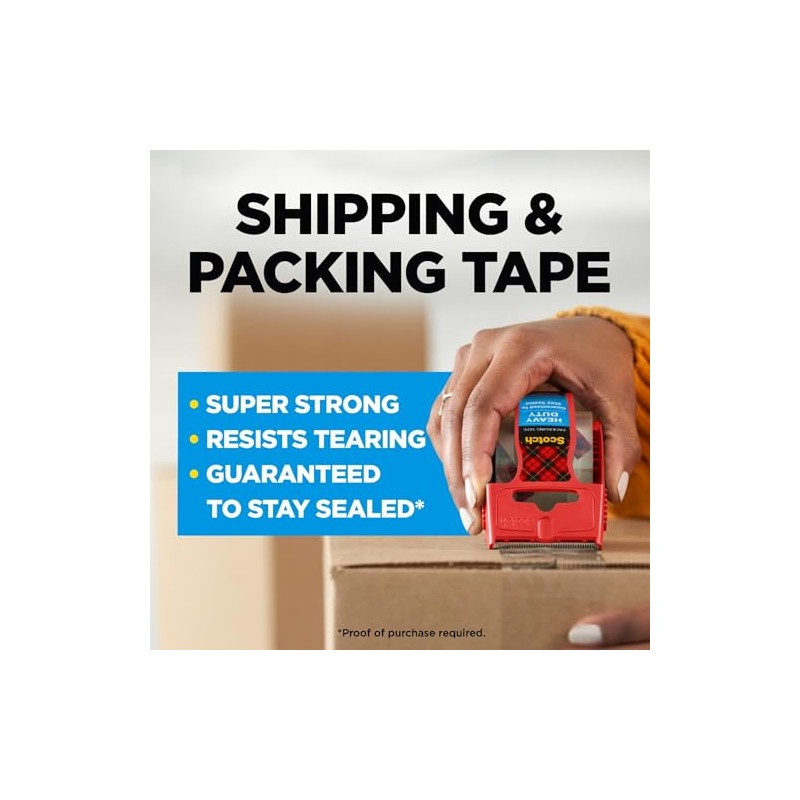 Scotch Packaging Tape High Performance, 1 each (Pack of 3)