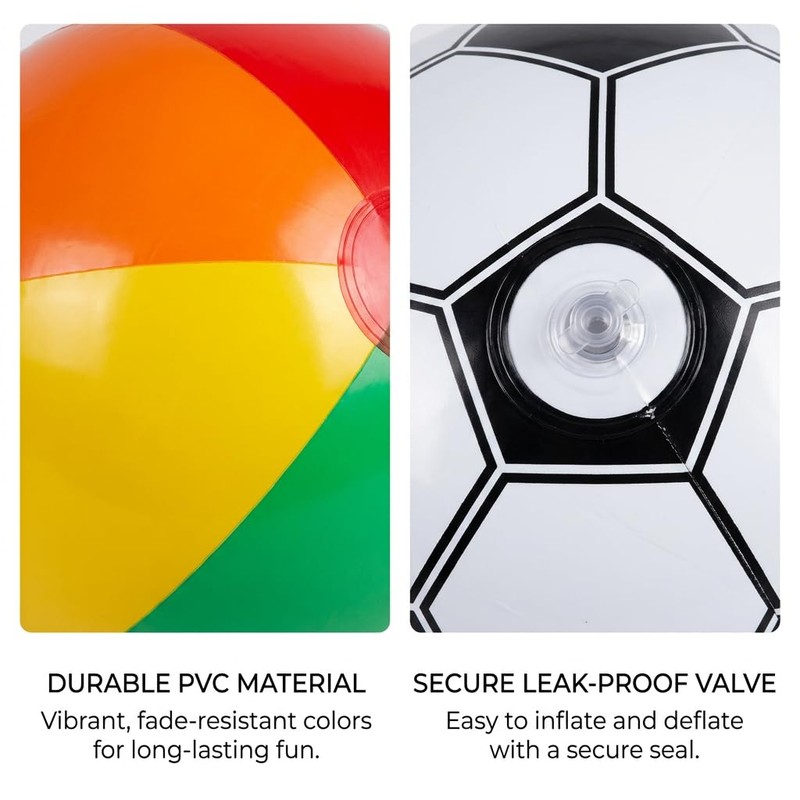 6 PCS Inflatable Ball, Beach Ball, Beach Balls Inflatable, Beach