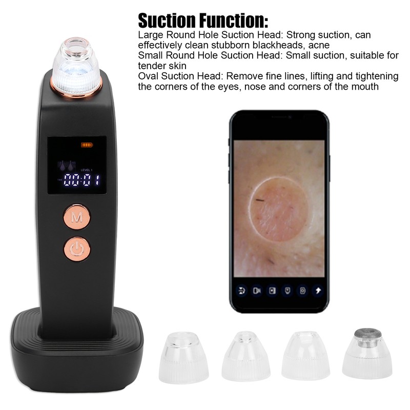 Visual Electric Blackhead Removal Machine Adjustable Vacuum Suction Face Pore