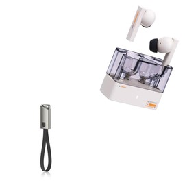 BoxWave Cable Compatible with Moondrop Space Travel - USB Type-C Keychain Charger, Key Ring USB Type-C to Type-A 8 in USB Cable - Jet Black