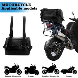 smotrcc Expandable Motorcycle Tail Bag, 37L Motorcycle Luggage with Shoulder Straps & Waterproof Rain Cover, Motorbike Helmet Bag Luggage Storage Backpack