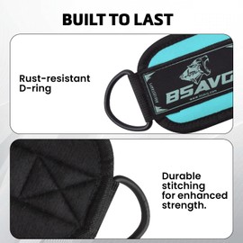 Ankle Strap for Cable Machine Attachments | Gym Ankle Brace for Kickbacks, Glute Workouts, Leg Extensions, Weight Attachment, Curls, Hip Abductors Exercise for Men Women (Turquoise, Pair)