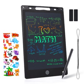 Coozlon LCD Writing Tablet for Kids, 10 Inch Erasable LCD Drawing Tablet for Kids with Lock Function Drawing Board for Doodle Drawing and Memo Lists,Free Animal Cartoon Stickers, Ebony
