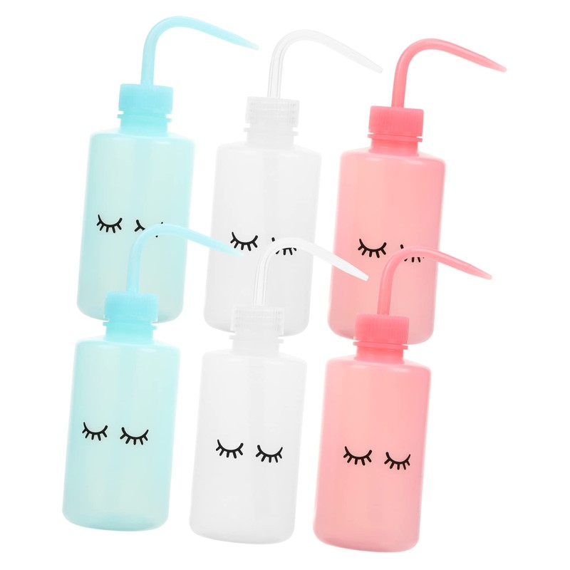 WOONEKY 6Pcs Squeeze Wash Bottle Eyelash Wash Bottle for Tattooing