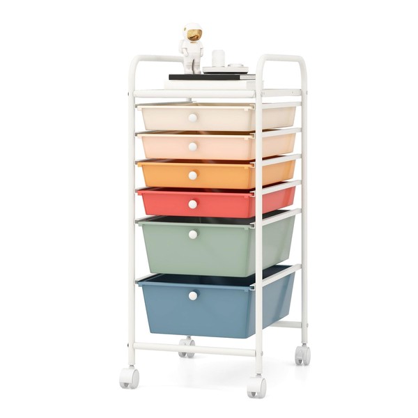 DREAMADE Rolling Cart With Storage Drawers, Utility Cart With Removable