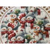 Handmade Christmas Lace Doily Celebrating Snowmen Snowman Round 20 Inches