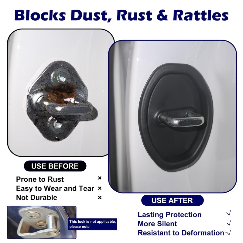 Car Door Latch Cover – 4PCS Universal Silicone Door Lock
