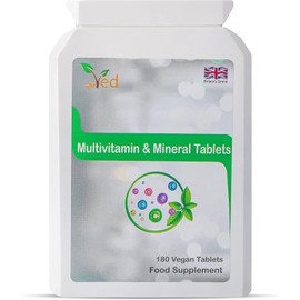 Ved's Premium Multivitamins Supplement with Vitamin A, Vitamin C, Vitamin D & B6 & More| Lactose & Gluten Free Food Supplement for Energy & Health Support| 180 Vegan Tablets| 6 Month Supply