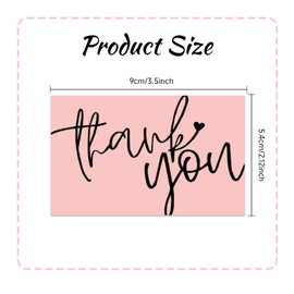 50 Pack Pink Minimalist Thank You Cards Multipack – Elegant Small Business Cards for Clients, Orders & Gifts – Blank Back for Personal Notes – Ideal for Packaging Inserts & Customer Appreciation