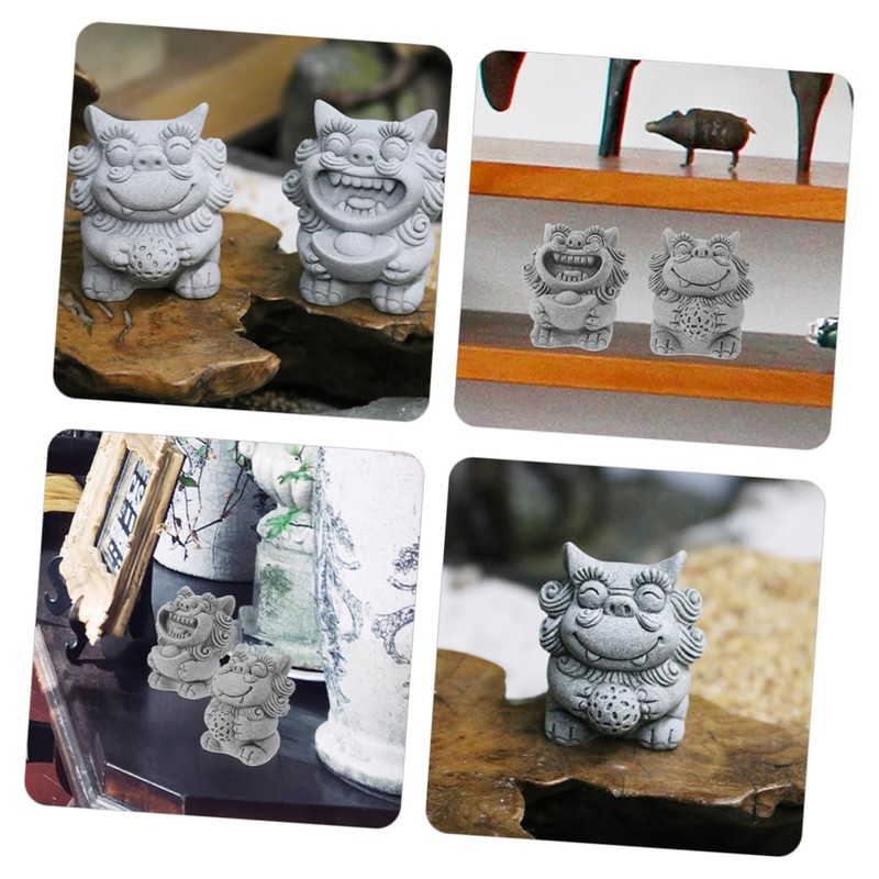 Kisangel Pcs Chinese Style Lion Figurine Lion Statue Unique Mini