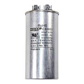 HQRP 40uF 370-440V - Condensador de corriente alterna para motor eléctrico HVAC, bomba compresora 40MFD CBB65 UL