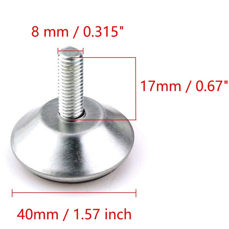 COMOK 5Pcs M8 x 17mm External Threaded Stem Adjustable Furniture