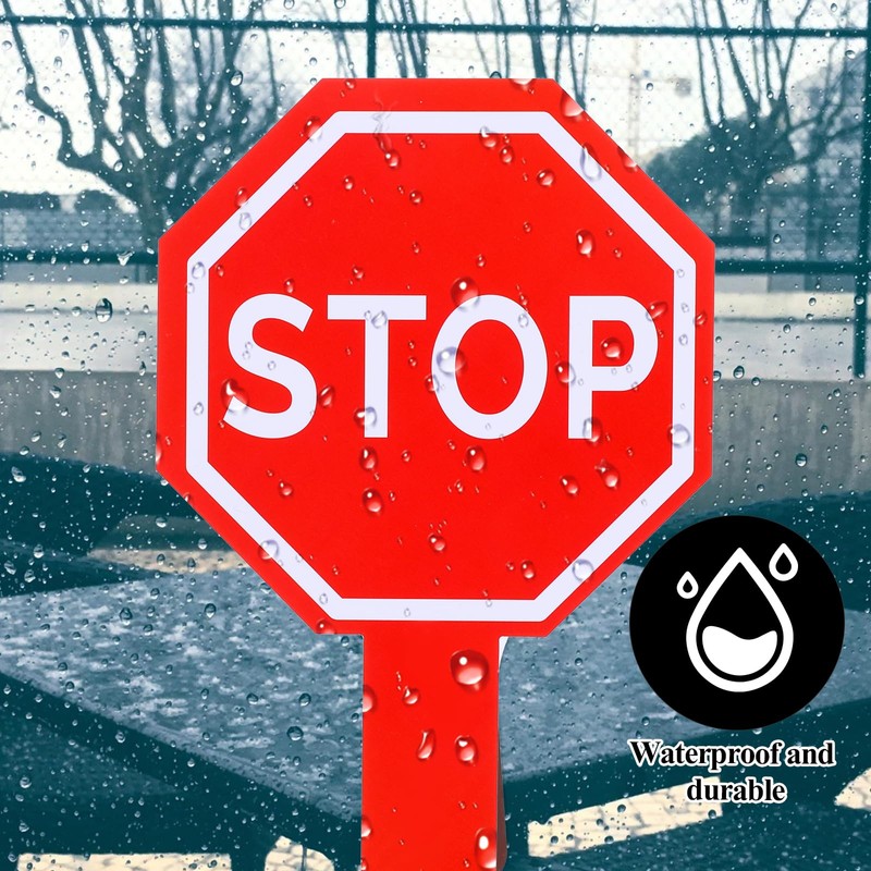 YQQYG Stop and Go Sign with Handle, Double Sided Street