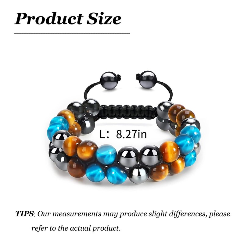 Someki Grandson Bracelet From Grandma Adjustable Multicolored Black Obsidian Bead