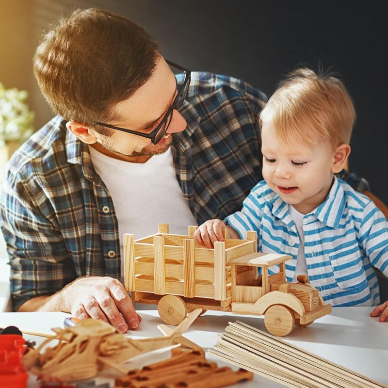 110 Pieces Square Wooden Sticks, Hardwood Sticks, Square Wooden Sticks