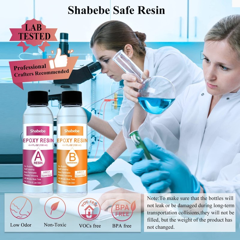 Epoxy Resin, 8.8OZ Epoxy Resin Crystal Clear, Not-Yellowing No-Bubble, Self