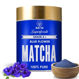 BLUE TEA - Matcha Powder (50 gm) | FRUITY DELIGHT | Super Anti-Oxidant | Grade - Dessert, Muffins - For Gift - Eco-Sustainable Tin Packaging