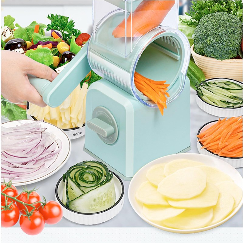 Multifunctional Vegetable Chopper Round Mandoline Slicer Kitchen Rotary Cheese Grater