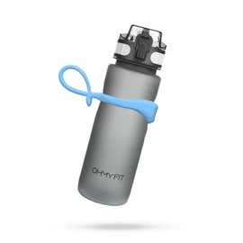 OHMY FIT Tritan Sports Water Bottle (18 oz and 30 oz), Magnetic Strap Fast Flow Straw, Silicone Carrier Holder Handle Accessory, 1 Click Open Sports Flip Top, Leak Proof Lid on Wide Mouth, BPA Free
