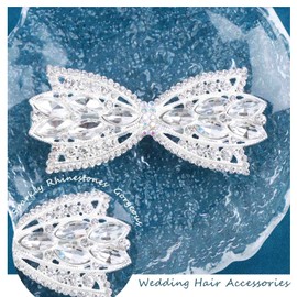 TseenYi Crystal Gemstone Hair Clip Silver Rhinestone Wedding Hair Clip Hair Clip Shiny Bridal Decorative Head Clip Bridal Crystal Hair Clip Women and Girls Gifts (Transparent Crystal)