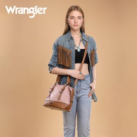 Wrangler 3Pcs Doctor Bag Set for Women, Top Handle Satchel Purse Barrel Handbags Cell Phone Purse Leather Hobo Bags WG48S-S51101DPK