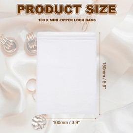 PATIKIL Small Plastic Bags for Jewelry 5.9" x 3.9", 100 Pcs Reusable Zipper Lock Jewelry Bag Clear PVC Packing Pouch for Rings Earrings Bracelet Beads