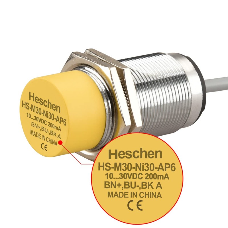 Heschen Inductive Proximity Switch 30mm HS-M30-Ni30-AP6 Non-Embedded Cylindrical Type DC