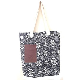 Vegan/Cruelty Free Cotton Tote Bag/Shopping Bag - Black & White Abstract Floral Design - Fair Trade (Black and White)