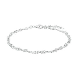 Amor 2017460 Women's Summer Jewellery Anklet 925 Sterling Silver 25 cm Silver Comes in Jewellery Gift Box, Sterling Silver, No Gemstone