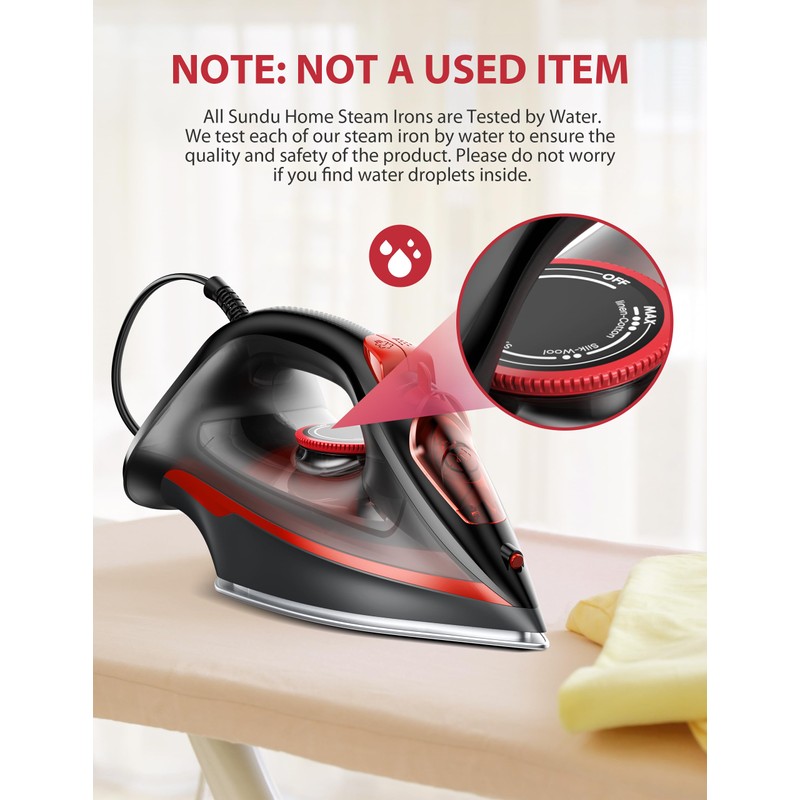 Sundu Steam Iron for Clothes with Rapid Heating Ceramic Coated