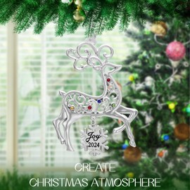 Laraine Christmas Tree Ornaments – 2024 Decorative Hanging Pendant of Car Charm Holiday Keepsake Gift Home Decor (Caribou (2024))