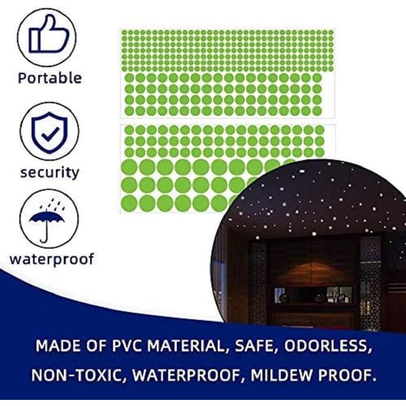 CAA Trading 407pcs Glow in The Dark Round Dot Stickers