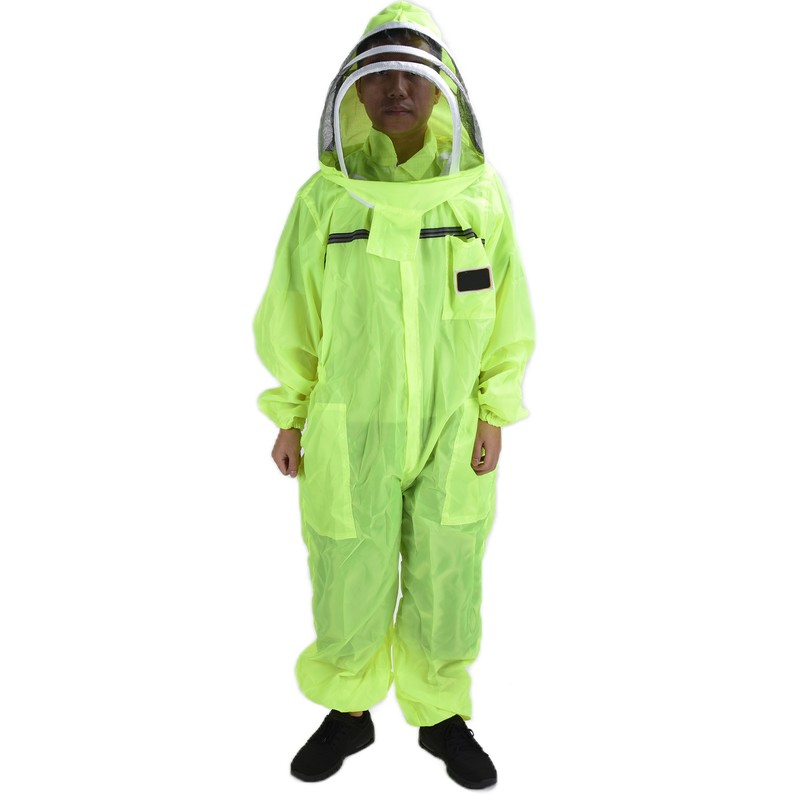 Beekeeping Suit Fluorescent Green One Piece Zipper Design Breathable Beekeeper