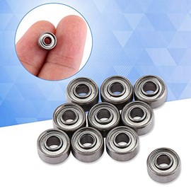Ausla Pack of 10 Ball Bearings, 693ZZ Mini Ball Bearings, Miniature Ball Bearings, 3 x 8 x 4 mm, Small Double Shielded Bearing