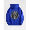Crowned Skull Graphic Hoodie 100% Cotton US Warehouse 7 ColorsColor: