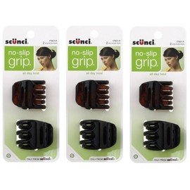 Scunci No-Slip Grip Jaw Clips, 3.5cm, 6 Count