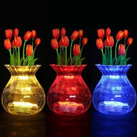 JYtrend Bright LED Floral Tea Light Vase Submersible Lights for Party Wedding (Pink, 20 Pack)