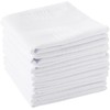 Men's Handkerchiefs 100% Soft Cotton Premium White Hankie Hankerchieves,Cotton White
