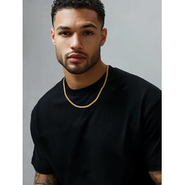 3mm 316L Stainless Steel Miami Cuban Chains Necklaces Hip Hop Punk Jewelry 18K Gold Plated Long Curb Cuban Link Chain Necklace for Men & Women 30 inches