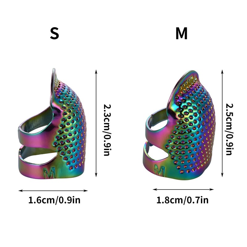 4 Pcs Sewing Thimble, Metal Dazzle Copper Sewing Thimble Finger