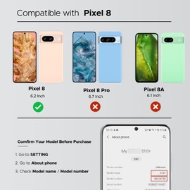 GREEN FUSION Compatible with Pixel 8 Back Glass Cover Replacement, Pixel 8 Back Glass for All Carriers, Includes Repair Tools & Instruction, Obsidian