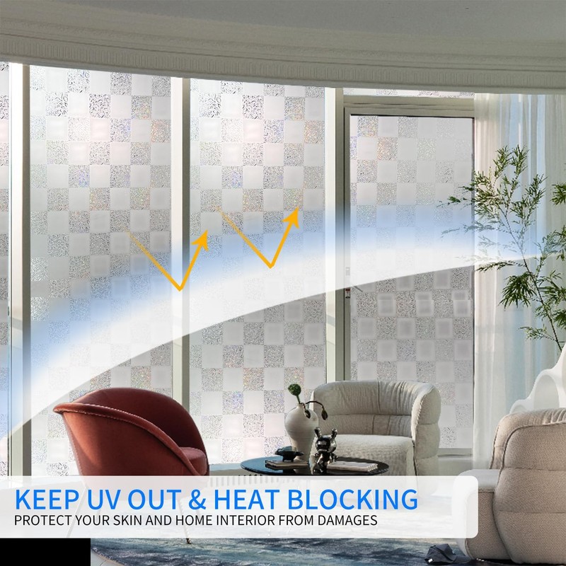 DERZGAO Window Film Privacy Day and Night with Installation Tools,